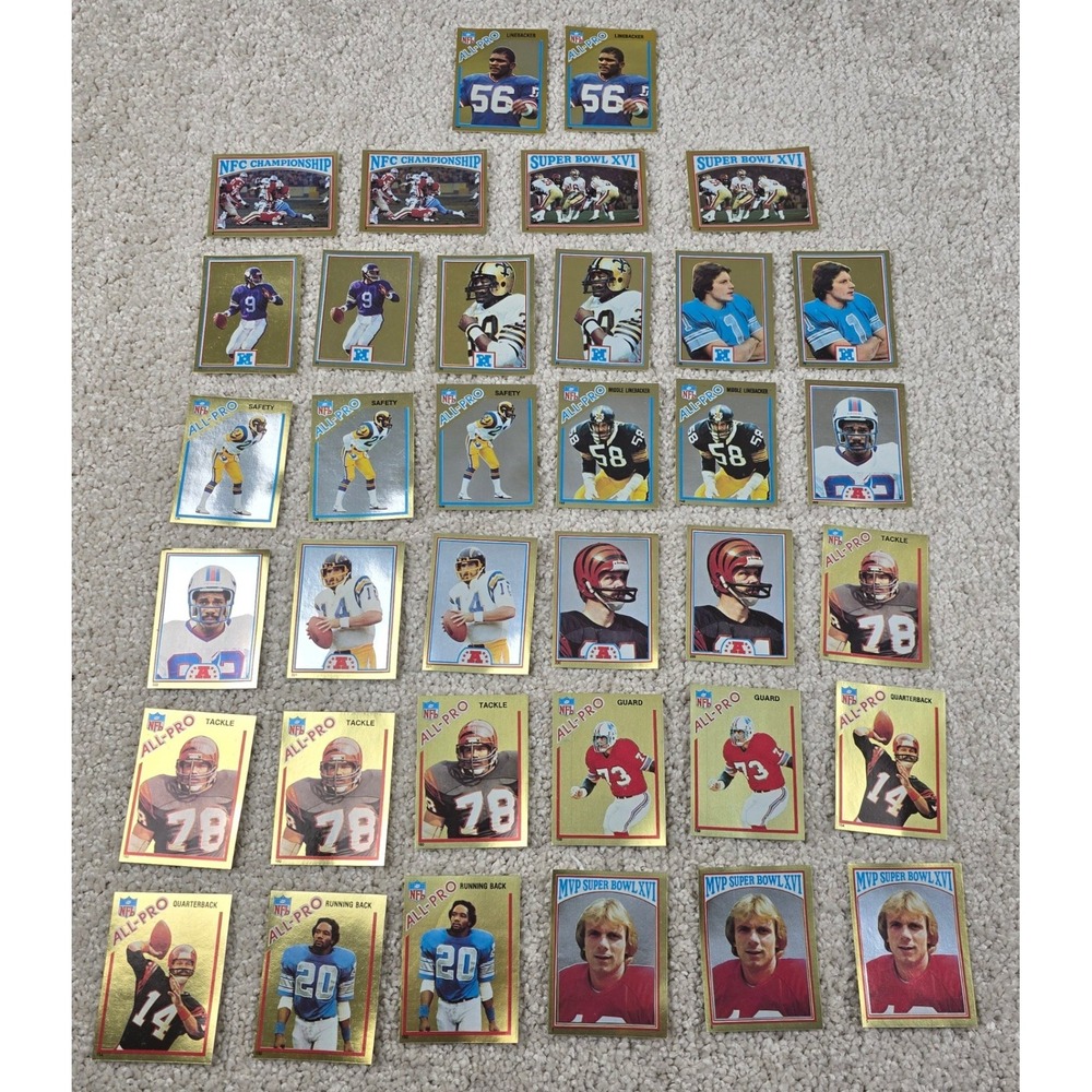 Topps 1982 NFL Football Lot of 36 Gold Coming Soon Stickers Marino, Taylor, etc